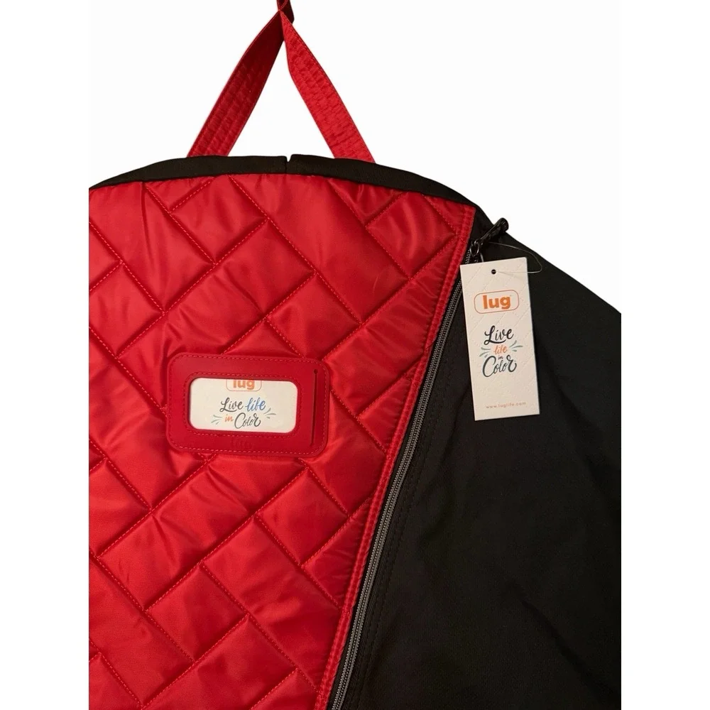 lug NWT Jockey Hanging Garment Bag Red New Zipped Fabric Travel Luggage Suitcase